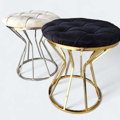 Elegantna Metalna Stolica/Tabure – – Crna – slika 2