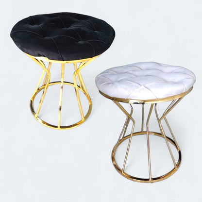 Elegantna Metalna Stolica/Tabure – – Crna – slika 1