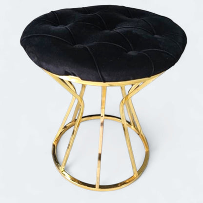 Elegantna Metalna Stolica/Tabure – – Crna – slika 3
