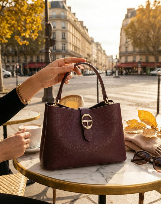 Elegantna Paris Chic Ženska Torba – – Bordo – slika 2
