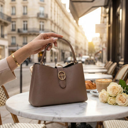 Elegantna Paris Chic Ženska Torba – – Kakao – slika 5