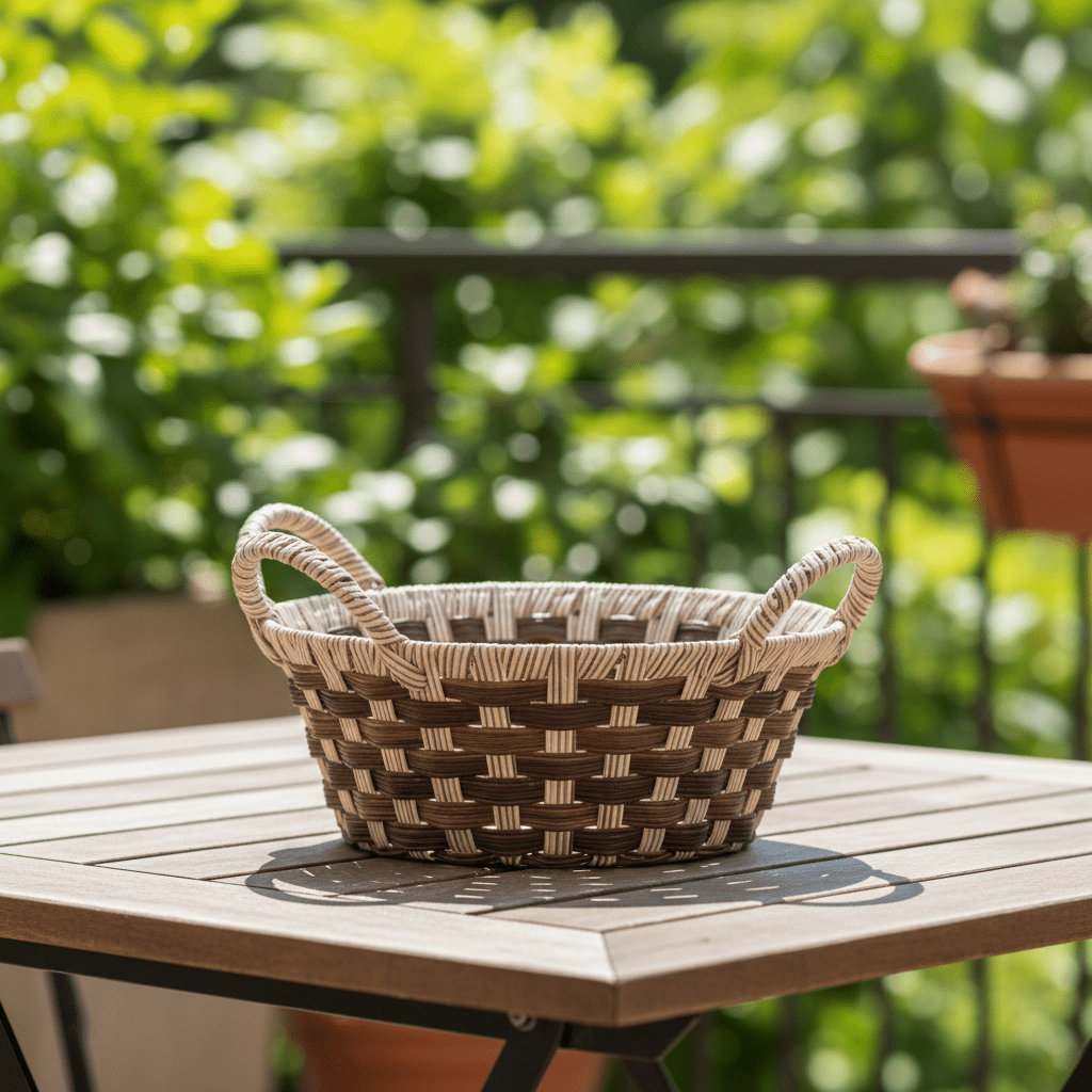 Elegantna Pletena Korpa za Voće 31x24x12cm – Kućni dekor – Univerzalna Dvobojna – slika 6