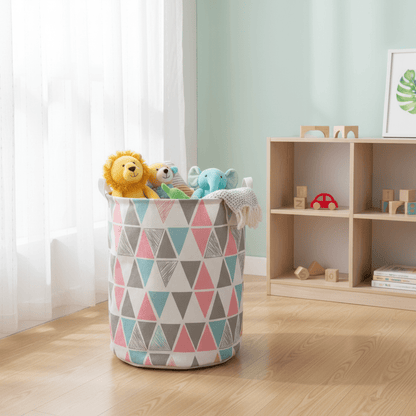 Elegantna Sklopiva Korpa za Veš - 40x50 cm – Organizacija doma – Geometrijski trokuti – slika 2