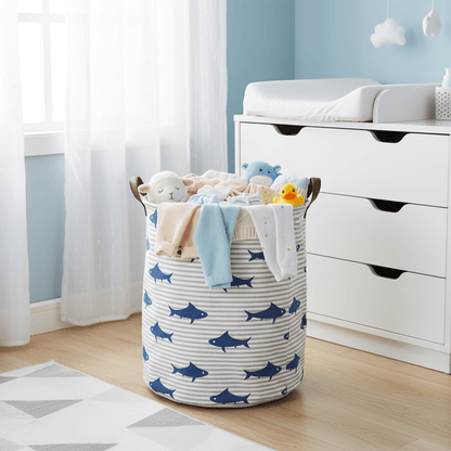 Elegantna Sklopiva Korpa za Veš - 40x50 cm – Organizacija doma – Geometrijski trokuti – slika 5
