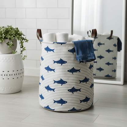 Elegantna Sklopiva Korpa za Veš - 40x50 cm – Organizacija doma – Geometrijski trokuti – slika 3