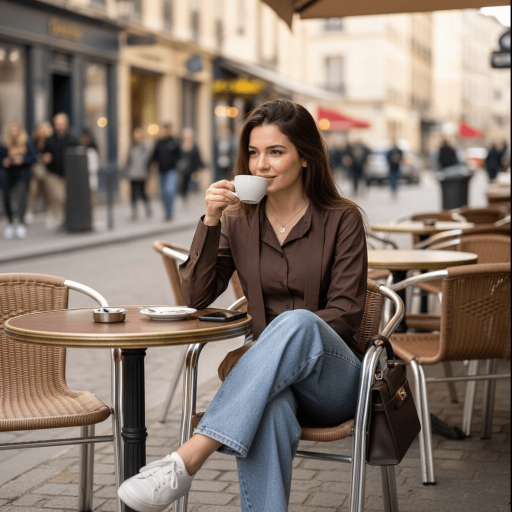 Elegantna Smeđa Košulja na Vezanje s Mašnom – Ženske košulje i bluze – S – slika 4