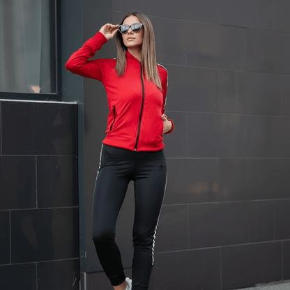 Elegantna Sportska Trenerka Set - Crveno/Crna – Trenerke – M Crveno - Crna – slika 4