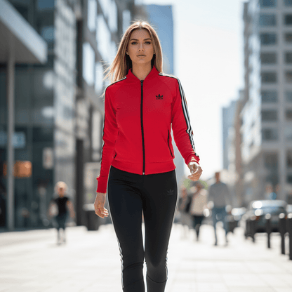 Elegantna Sportska Trenerka Set - Crveno/Crna – Trenerke – M Crveno - Crna – slika 3