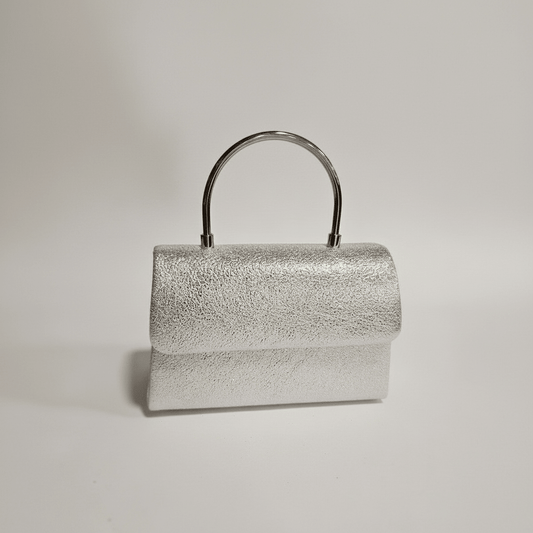 Elegantna Srebrna Clutch Torbica s Metalnom Ručkom – Modni Dodaci – Srebrna Univerzalna – slika 1