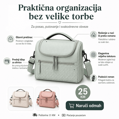 Elegantna Višenamjenska Torba 014 – Praktična Torba za Posao, Putovanje, Kozmetiku i Svakodnevne Potrepštine – Torbe i ruksaci – Mint zelena – slika 3