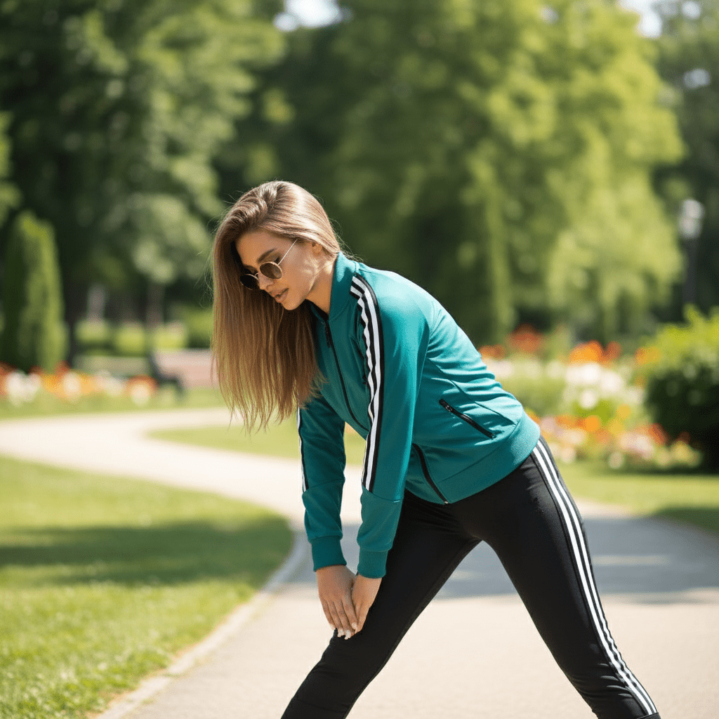 Elegantna Ženska Sportska Trenirka – Sportska odjeća – M Tirkizna/Crna – slika 5