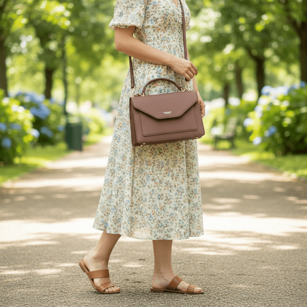 Elegantna Ženska Torba DIANA&CO FIRENZE s Remenom – Ženske torbe – Univerzalna Taupe Smeđa – slika 4