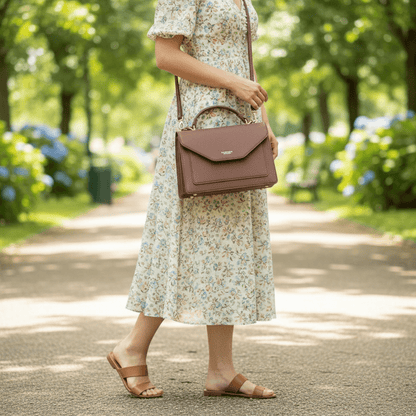 Elegantna Ženska Torba DIANA&CO FIRENZE s Remenom – Ženske torbe – Univerzalna Taupe Smeđa – slika 4