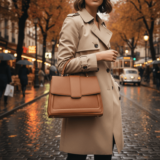 Elegantna Ženska Torba GIANNA & CO. Firenze – Ženske Torbe – Konjak Smeđa Univerzalna – slika 2