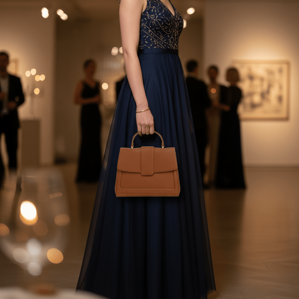 Elegantna Ženska Torba GIANNA & CO. Firenze – Ženske Torbe – Konjak Smeđa Univerzalna – slika 5