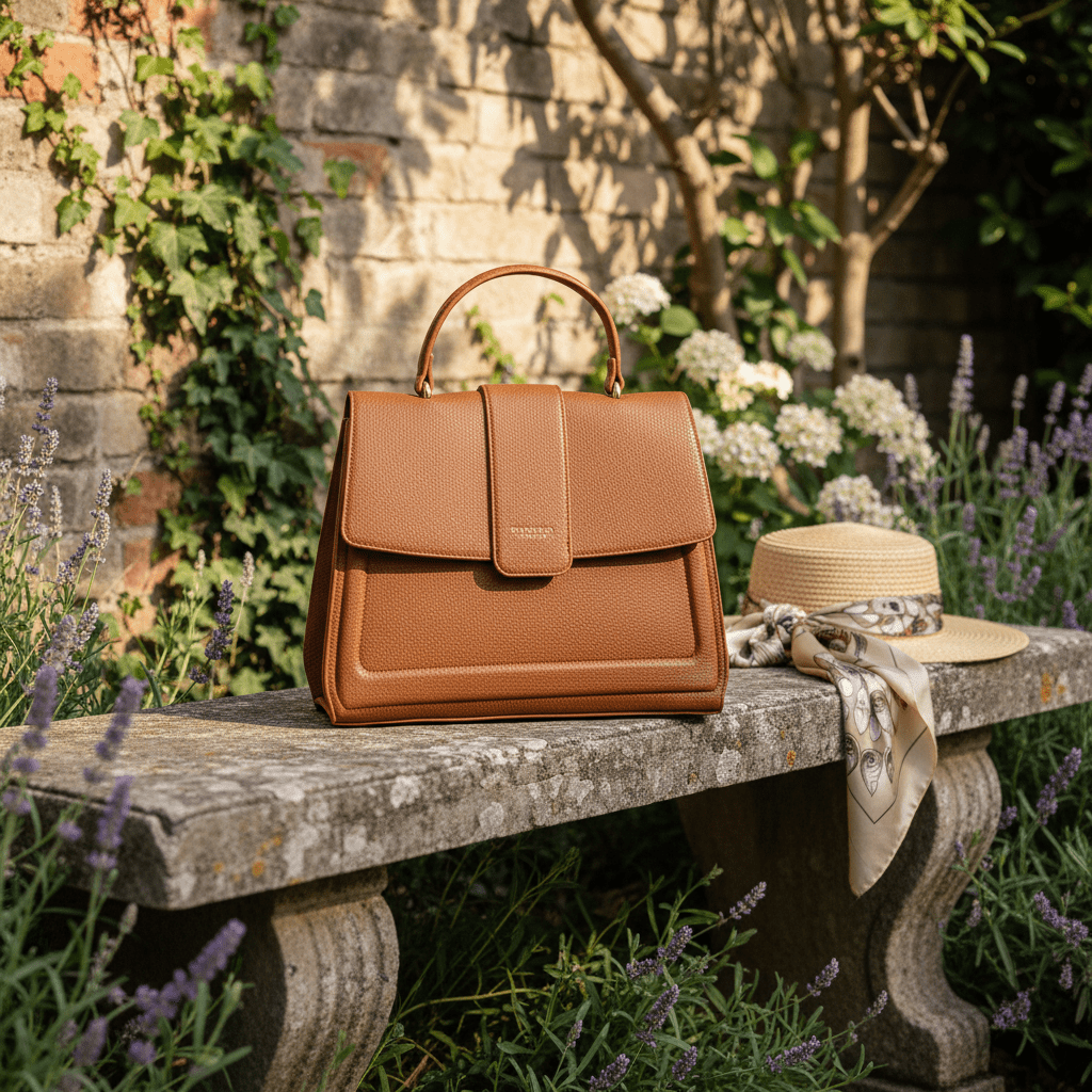 Elegantna Ženska Torba GIANNA & CO. Firenze – Ženske Torbe – Konjak Smeđa Univerzalna – slika 6