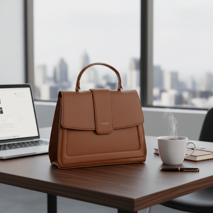 Elegantna Ženska Torba GIANNA & CO. Firenze – Ženske Torbe – Konjak Smeđa Univerzalna – slika 3