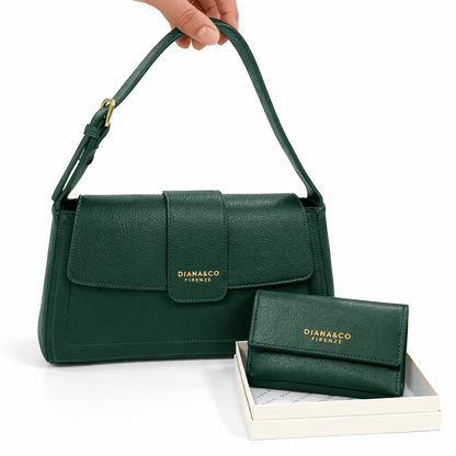 Elegantna ženska torba + novčanik – – Zelena – slika 3