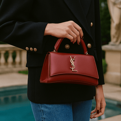 Elegantna Ženska Torba s Ručkom – – Bordo – slika 6