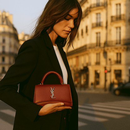 Elegantna Ženska Torba s Ručkom – – Bordo – slika 3