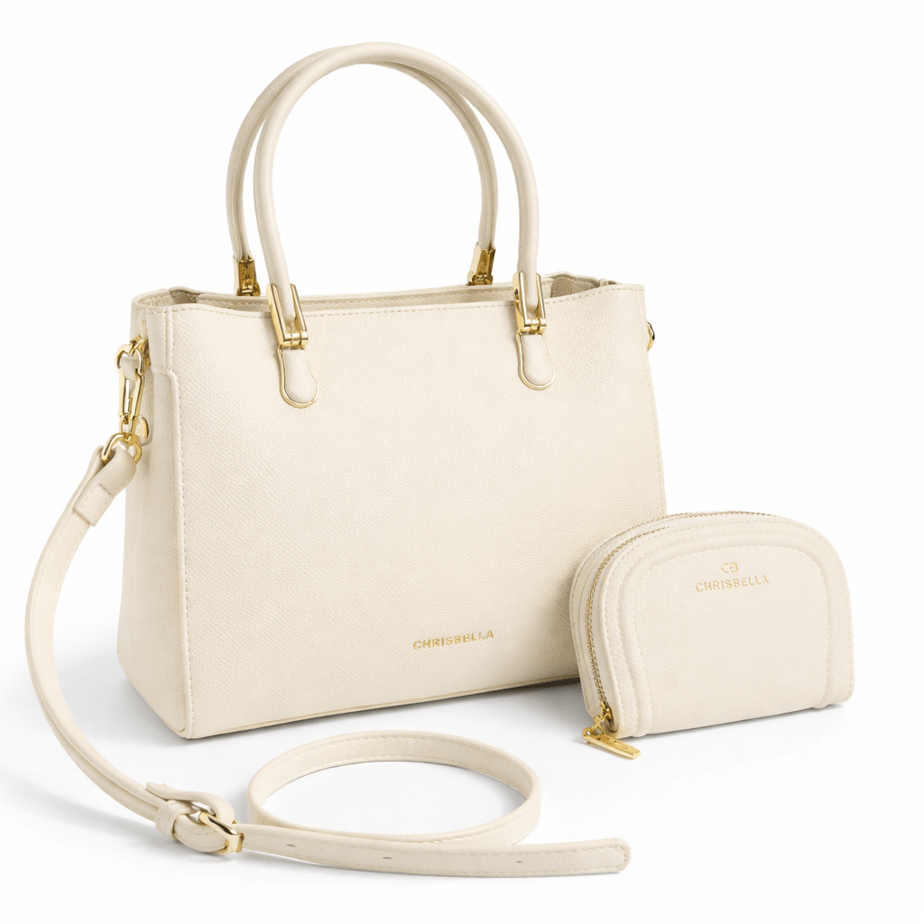 Elegantna Ženska Torba Set 2u1 s Novčanikom – – Svijetlo Bež – slika 5