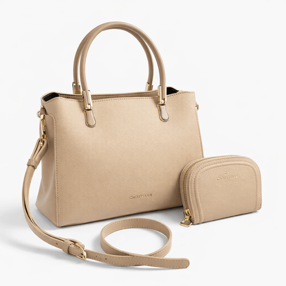 Elegantna Ženska Torba Set 2u1 s Novčanikom – – Bež – slika 3