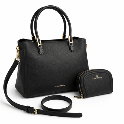 Elegantna Ženska Torba Set 2u1 s Novčanikom – – Crna – slika 1