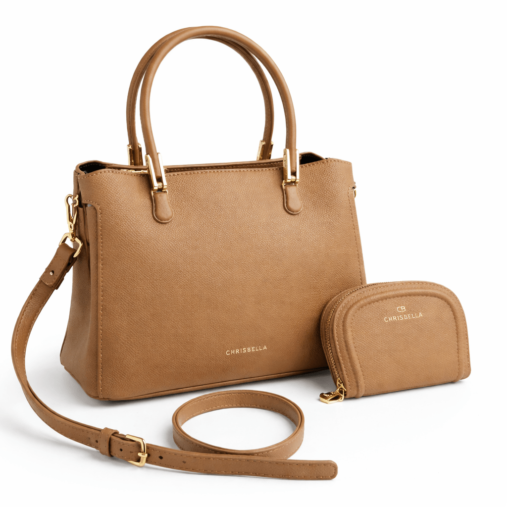 Elegantna Ženska Torba Set 2u1 s Novčanikom – – Smeđa – slika 4