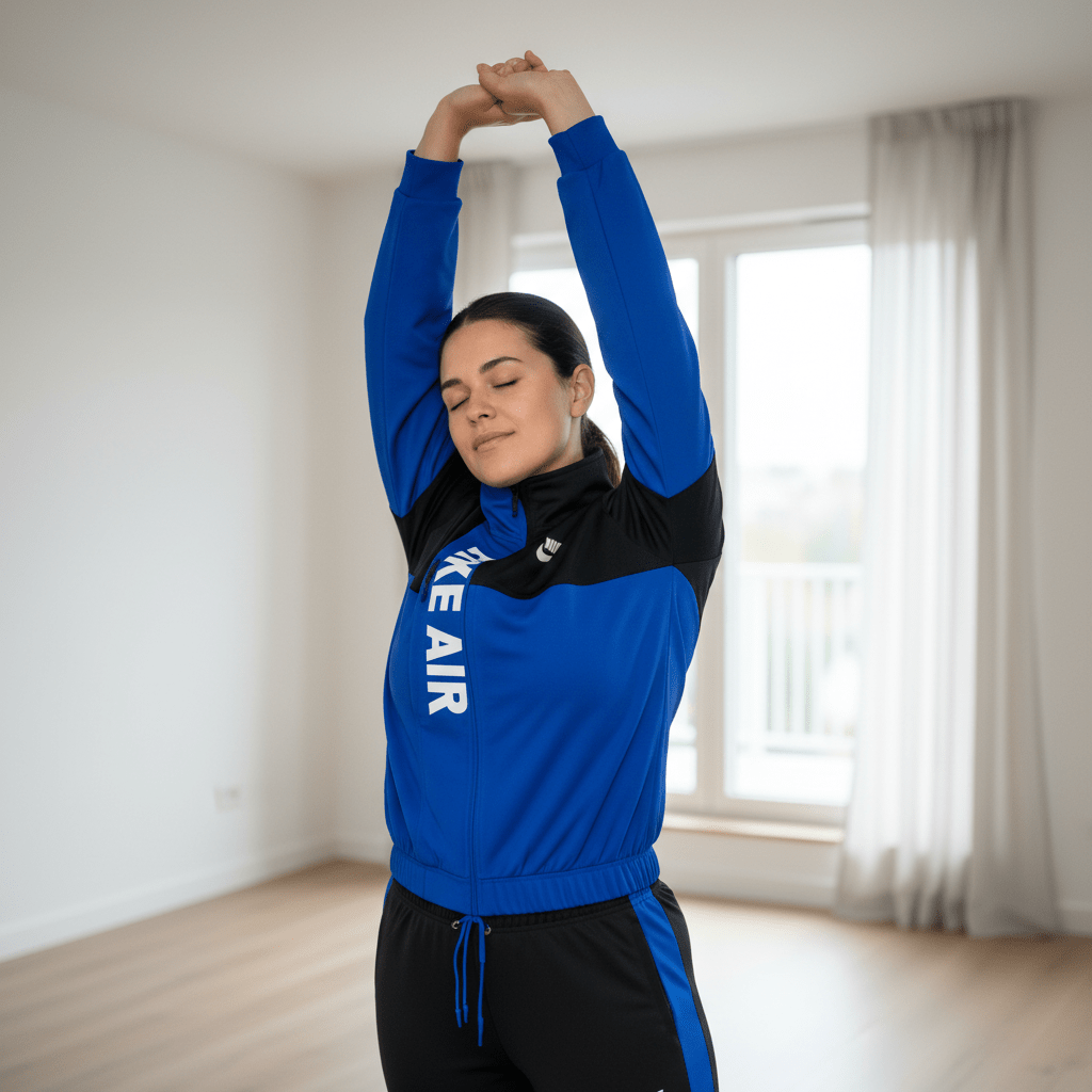 Elegantna Ženska Trenirka Dvodijelni Set – Trenirke – S Crno - plava – slika 6