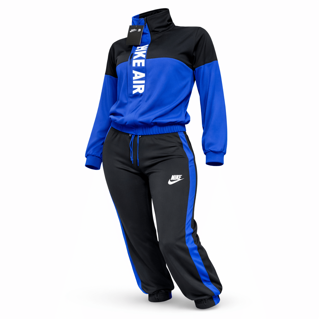 Elegantna Ženska Trenirka Dvodijelni Set – Trenirke – S Crno - plava – slika 2