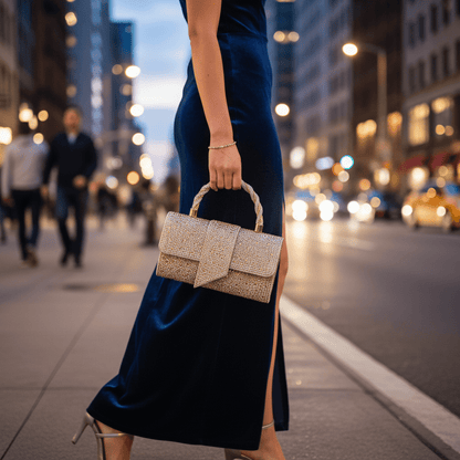 Elegantna Zlatna Clutch Torbica sa Cirkonima – Torbe – Zlatna Univerzalna – slika 5