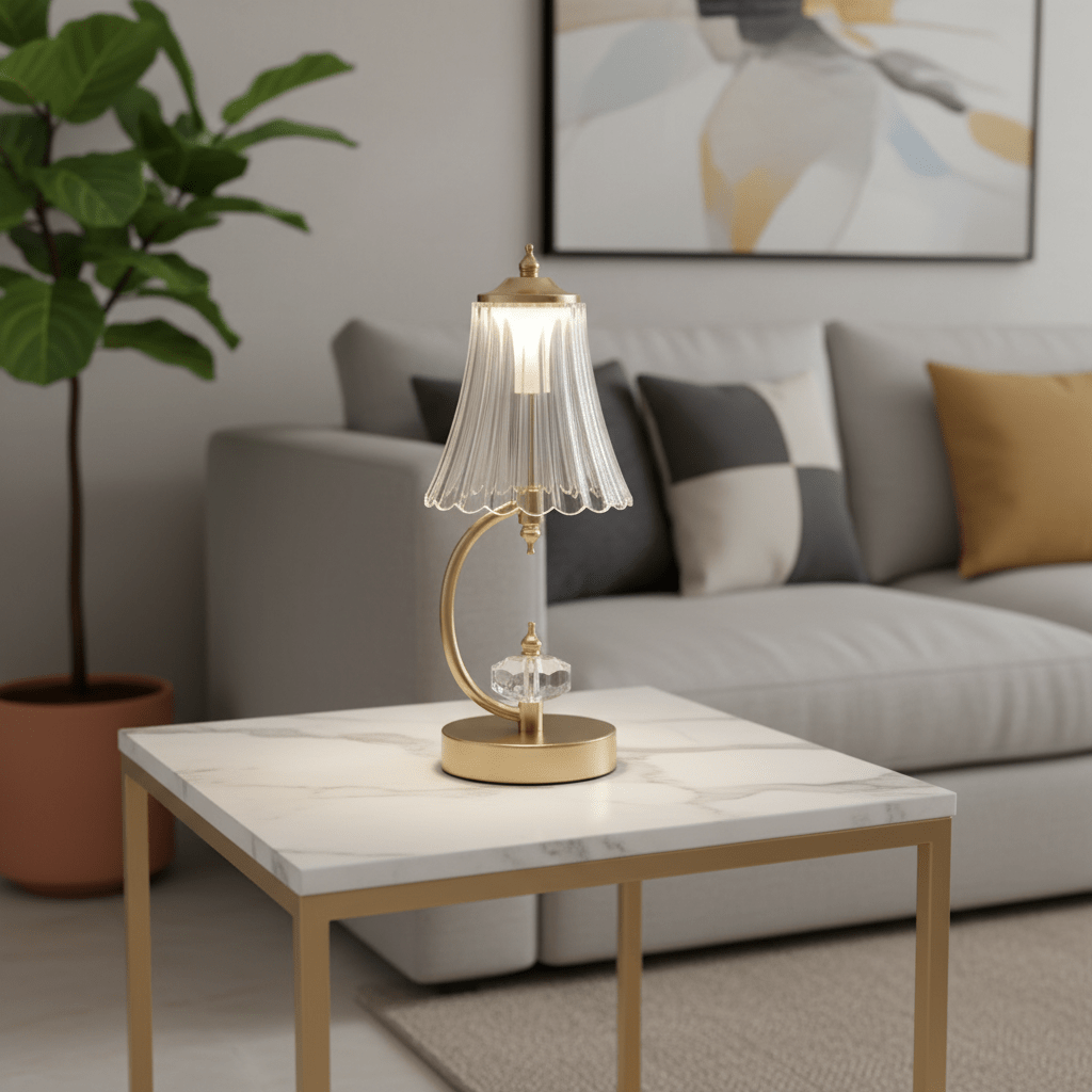 Elegantna Zlatna Stolna Lampa – Stolna Lampa – Univerzalna – slika 5