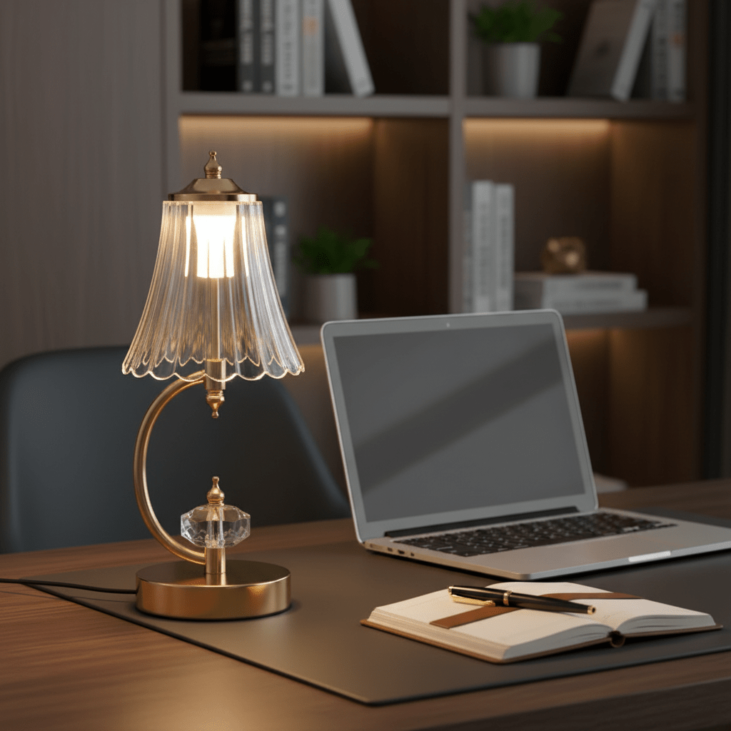Elegantna Zlatna Stolna Lampa – Stolna Lampa – Univerzalna – slika 4