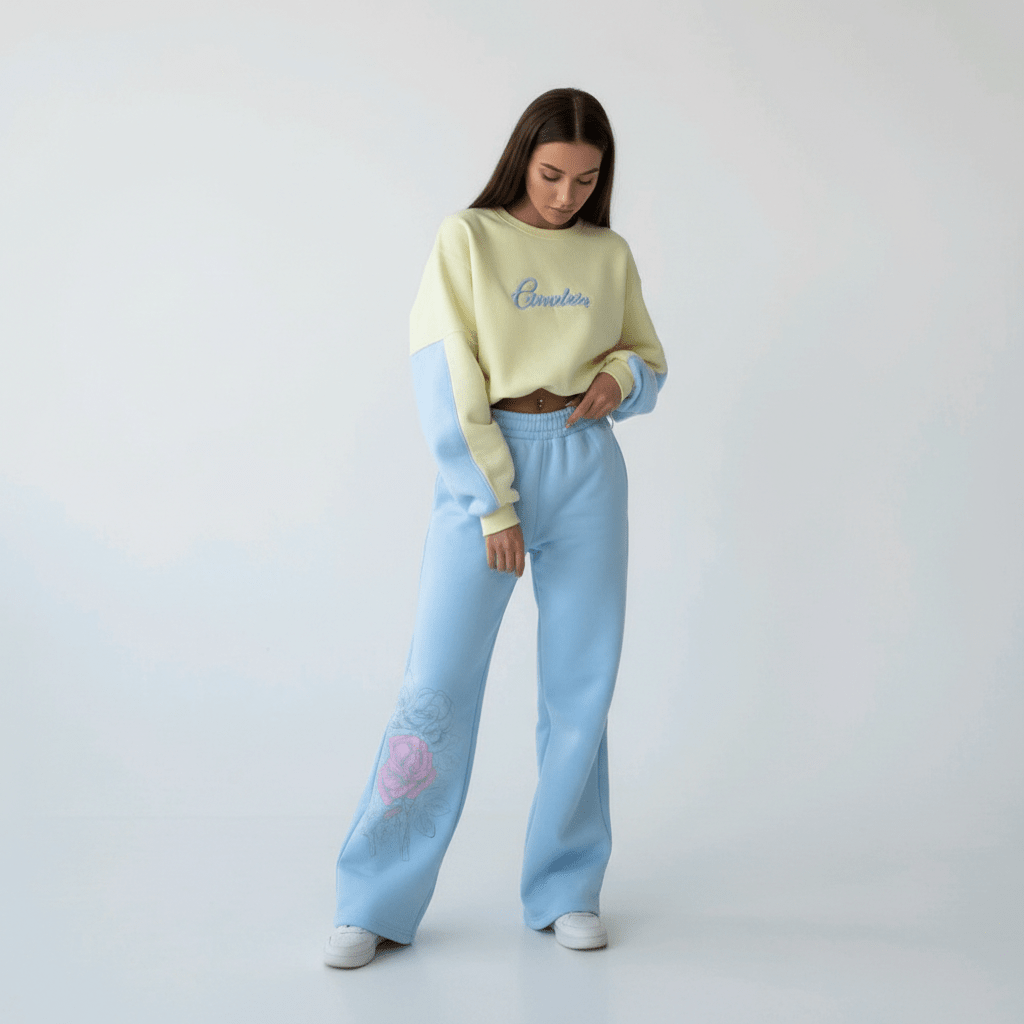 Elegantna Žuto - Plava Trenerka Set – Trenirke – Univerzalna Žuto - Plava – slika 3