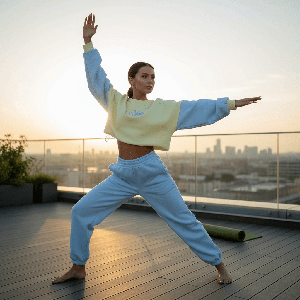 Elegantna Žuto - Plava Trenerka Set – Trenirke – Univerzalna Žuto - Plava – slika 2