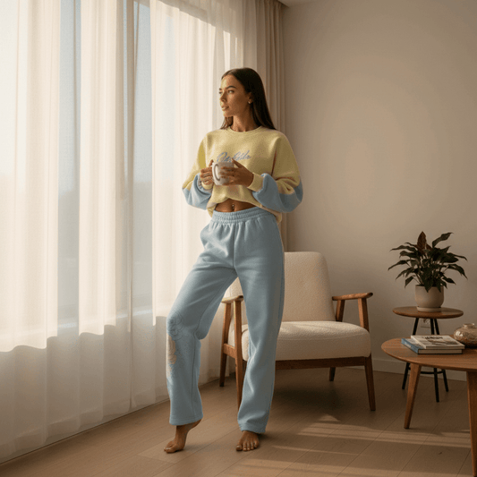 Elegantna Žuto - Plava Trenerka Set – Trenirke – Univerzalna Žuto - Plava – slika 1