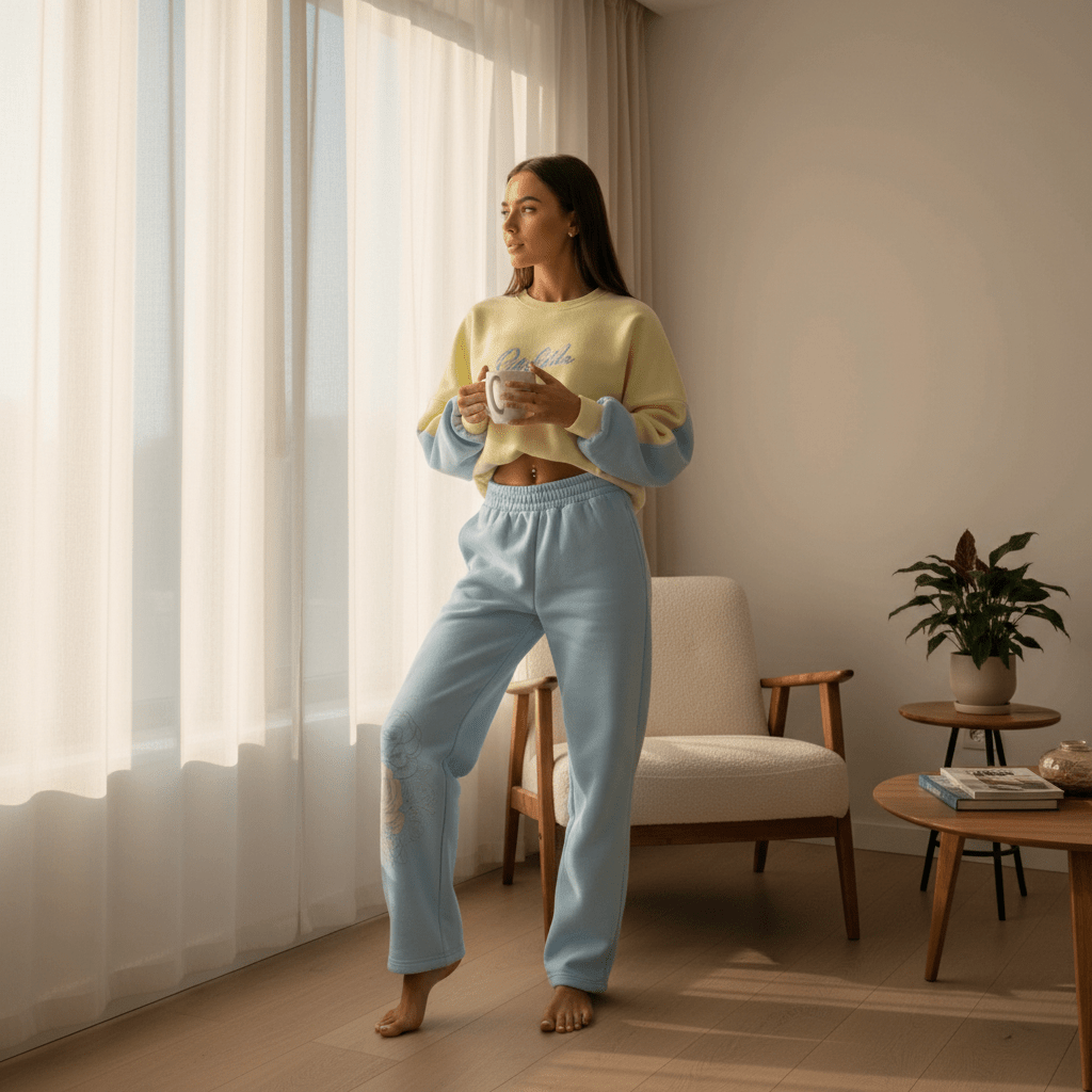 Elegantna Žuto - Plava Trenerka Set – Trenirke – Univerzalna Žuto - Plava – slika 1