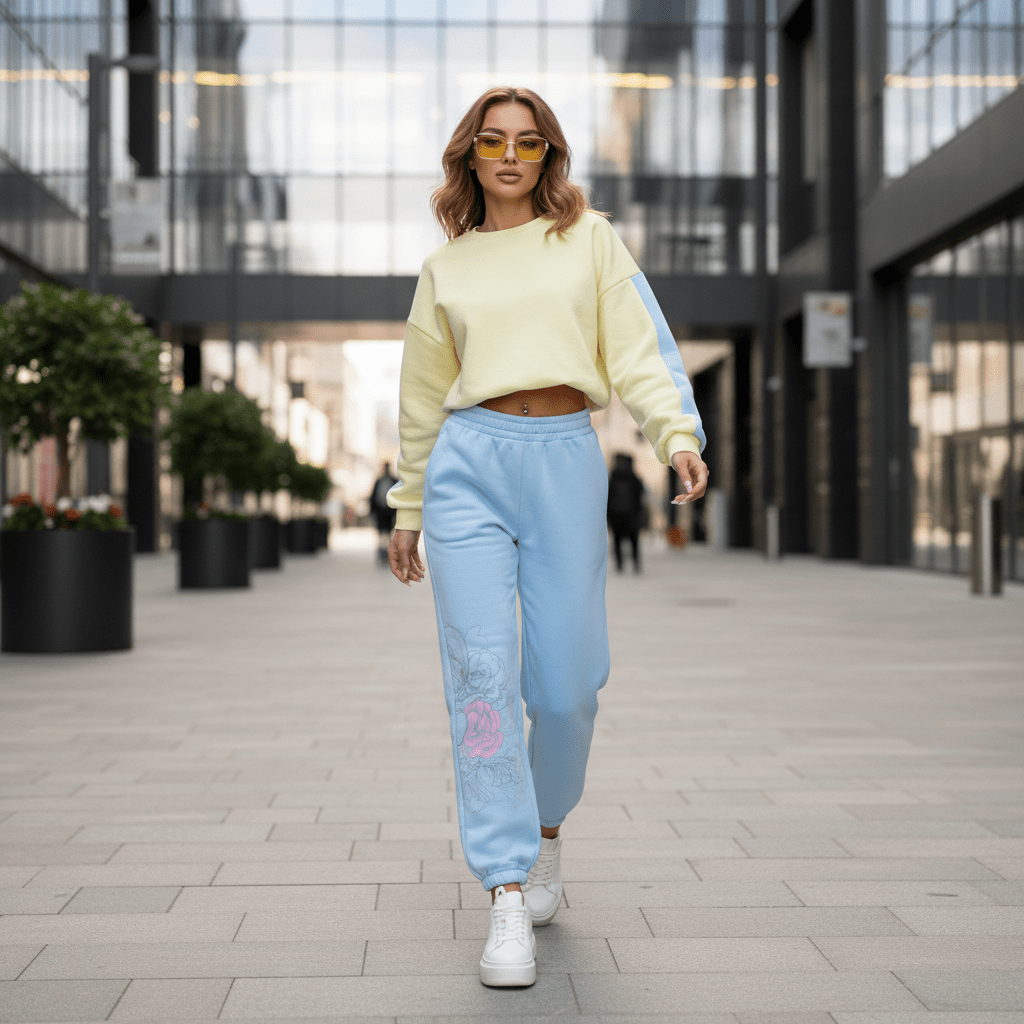 Elegantna Žuto - Plava Trenerka Set – Trenirke – Univerzalna Žuto - Plava – slika 5