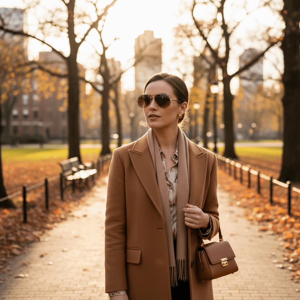 Elegantne Aviator Sunčane Naočale – Sunčane naočale – Zlatni okvir / Reflektirajuća Smeđa – slika 5