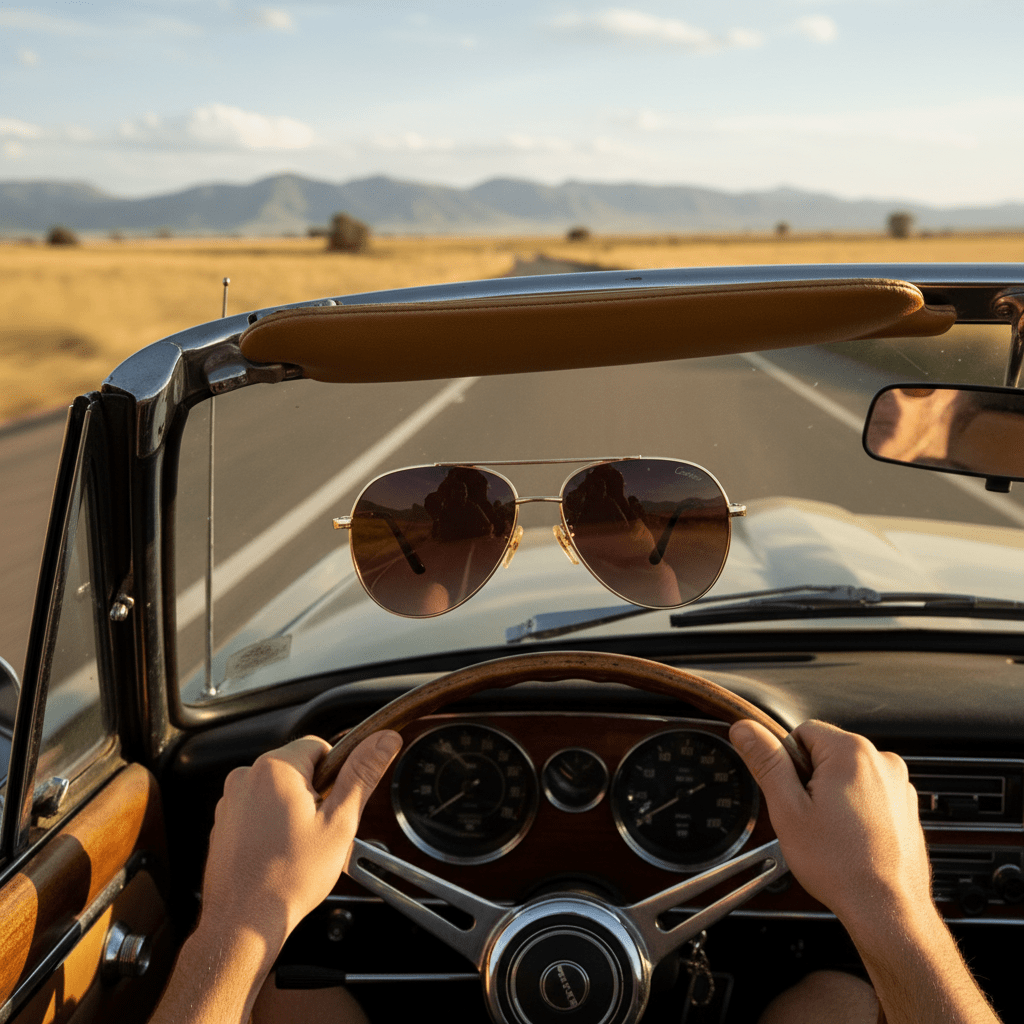 Elegantne Aviator Sunčane Naočale – Sunčane naočale – Zlatni okvir / Reflektirajuća Smeđa – slika 4