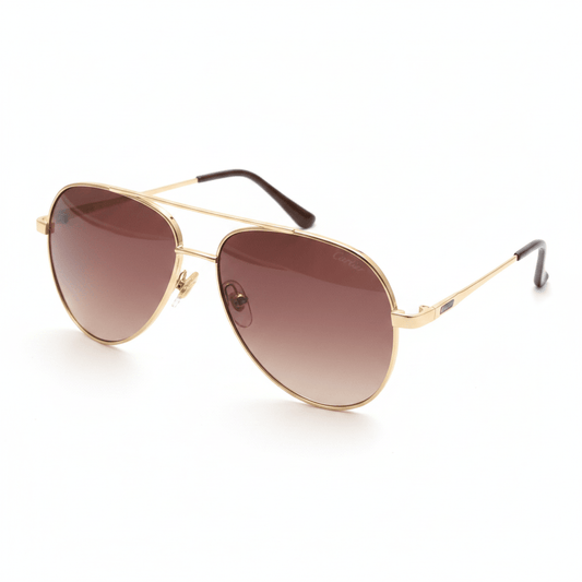 Elegantne Aviator Sunčane Naočale – Sunčane naočale – Zlatni okvir / Reflektirajuća Smeđa – slika 1