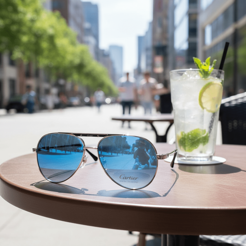 Elegantne Aviator Sunčane Naočale – Sunčane naočale – Plava Univerzalna – slika 3