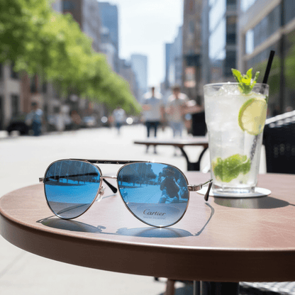 Elegantne Aviator Sunčane Naočale – Sunčane naočale – Plava Univerzalna – slika 3