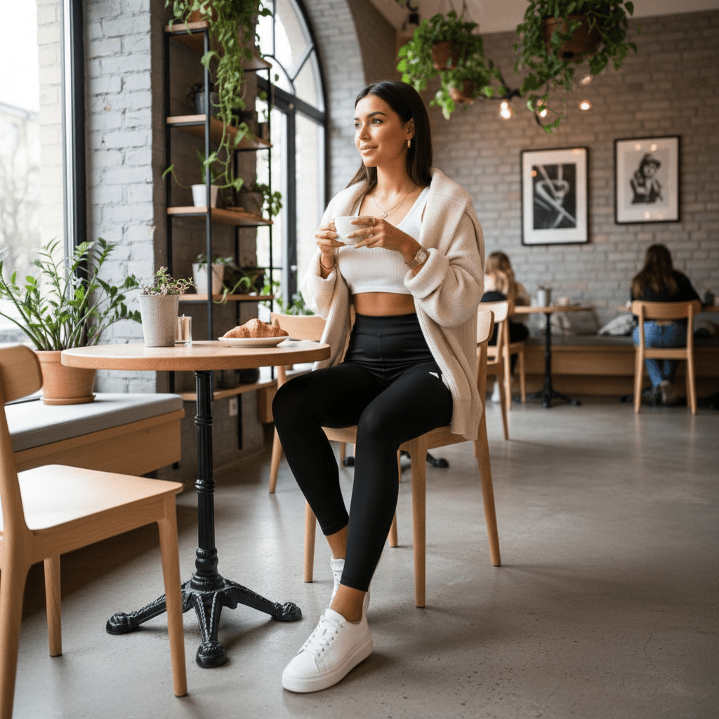 Elegantne Crne Sportske Helanke s Prepoznatljivim Logom – Sportske Helanke – S Crna – slika 6