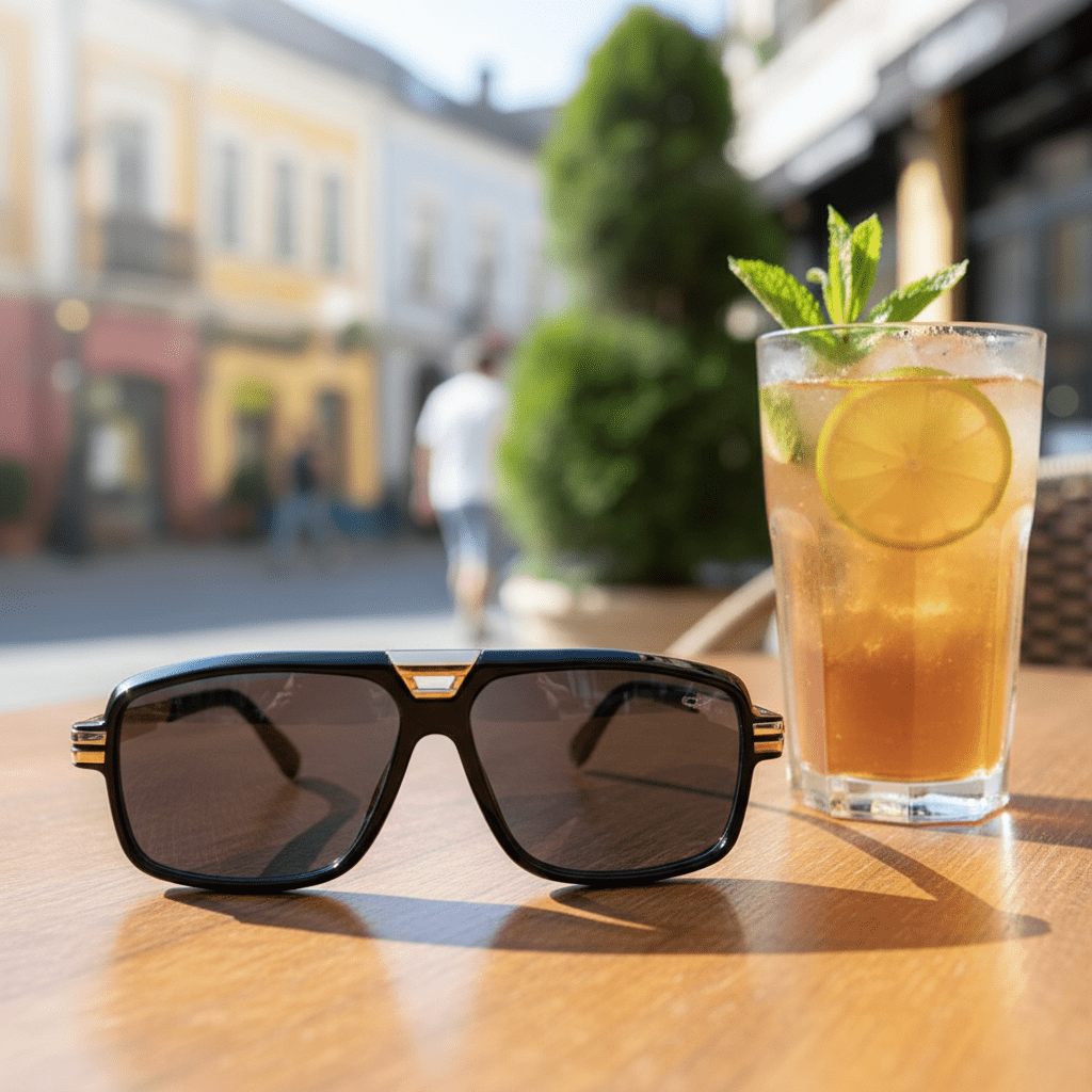 Elegantne Crne Sunčane Naočale – Naočale – Univerzalna Crna sa zlatnim detaljima – slika 3