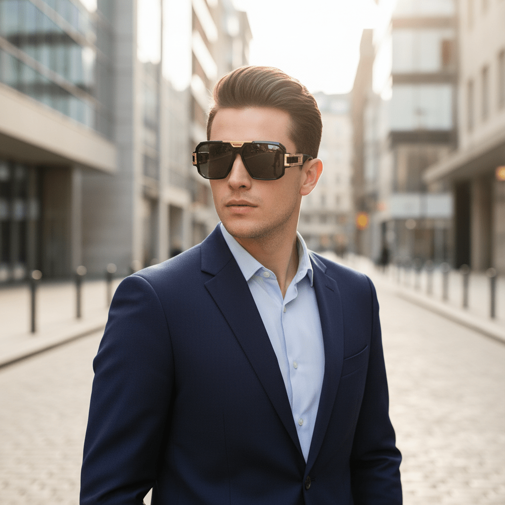 Elegantne Muške Sunčane Naočale – Sunčane naočale – Univerzalna Crna/Zlatna – slika 2