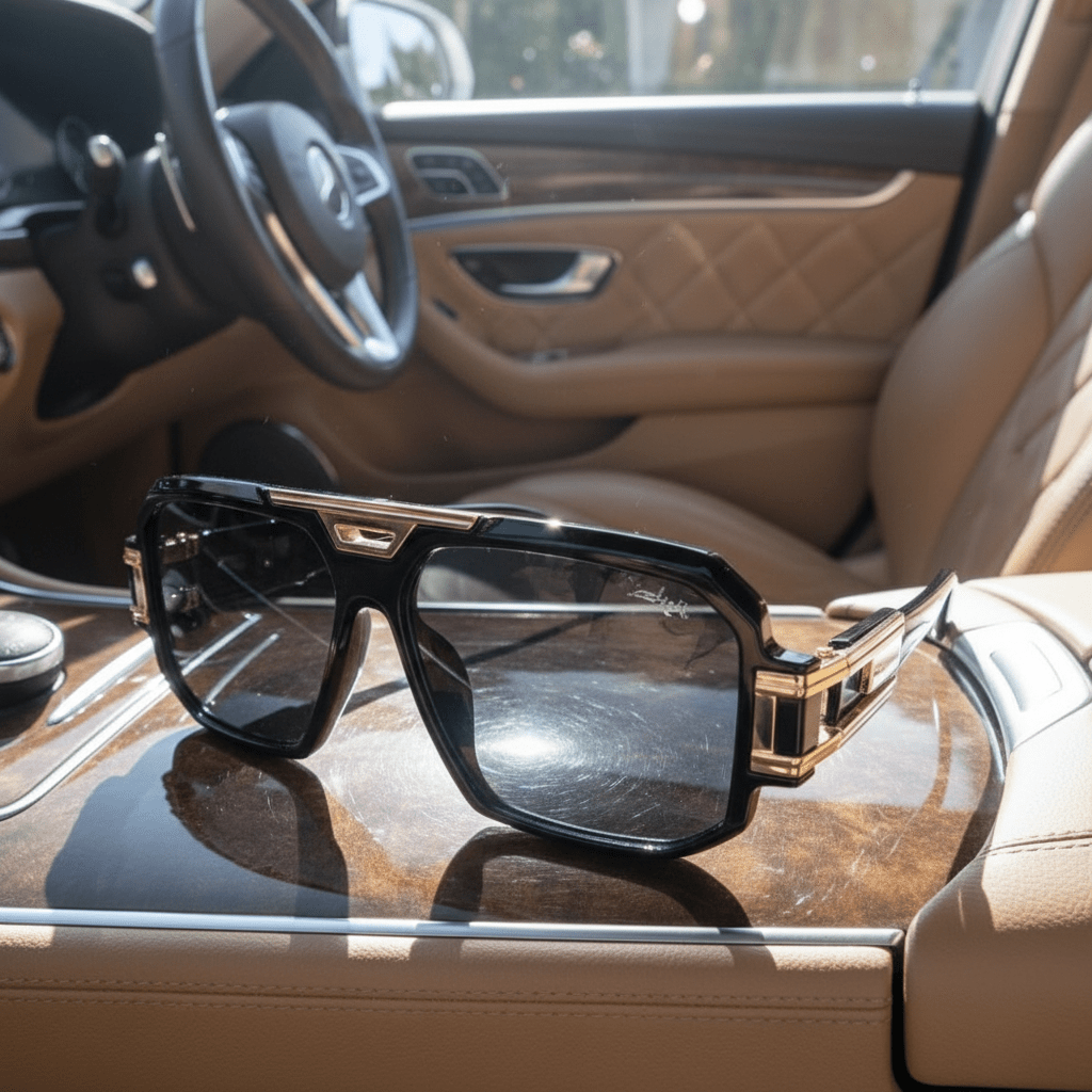 Elegantne Muške Sunčane Naočale – Sunčane naočale – Univerzalna Crna/Zlatna – slika 5