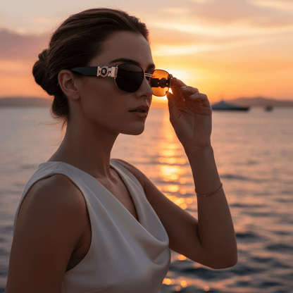 Elegantne Naočale za Sunce – Naočale za sunce – Zlatno - crna – slika 4