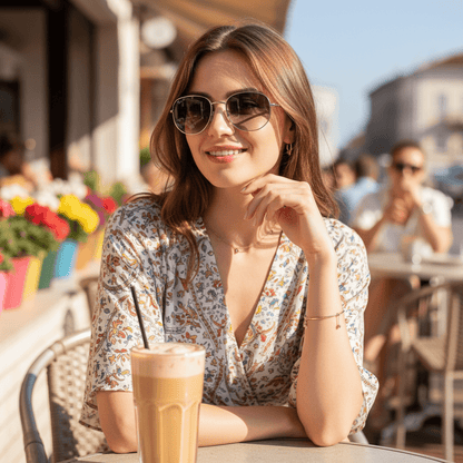 Elegantne Ovalne Sunčane Naočale – Sunčane Naočale – Srebrni okvir / Ljubičasta stakla – slika 2
