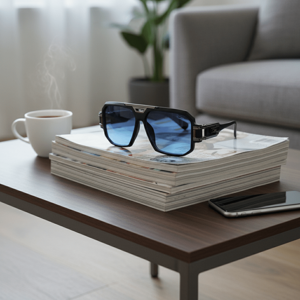 Elegantne Sunčane Naočale – Sunčane naočale – Crni okvir, plava stakla Univerzalna – slika 5